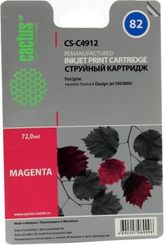 Картридж Cactus CS-C4912 (№82) Magenta для hp DesignJet 500/800C (восстановлен из б/у)