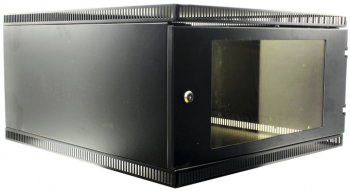 Шкаф NT WALLBOX LIGHT 6-66 B 19" настенный, чёрный 6U 600*650, дверь стекло-металл