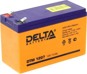 Аккумулятор для ИБП Delta DTM 1207 Battary replacement APC RBC2,RBC22,RBC23,RBC48,RBC113,RBC123,RBC132,SYBT5 12A, 7.2AH, 151мм/65мм/100мм