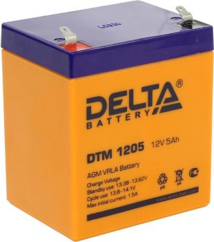 Аккумулятор для ИБП Delta DTM 1205 Battary replacement APC RBC43,RBC44,RBC143,SYBT2 12В, 5Ач, 90мм/70мм/107мм