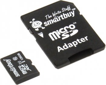 Карта памяти SmartBuy <SB128GBSDCL10-01> micro SDXC 128Gb Class10 + microSD-->SD Adapter