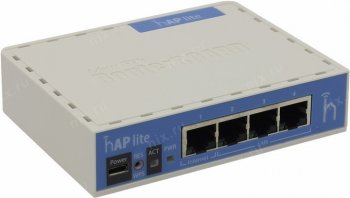 Маршрутизатор MikroTik <RB941-2nD> Wireless Router (802.11b/g/n, 3UTP 10/100Mbps, 1WAN, 1.5dBi)