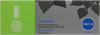 Картридж Cactus CS-CE411A CE411A голубой (2600стр.) для HP CLJ Pro 300/M351/M451/M375/M475