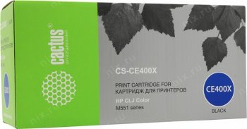 Картридж Cactus CS-CE400X CE400X черный (11000стр.) для HP CLJ M551