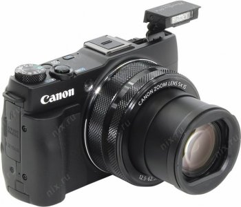 Цифровой компактный фотоаппарат Canon PowerShot G1X Mark II < Black > (12.8Mpx, 24-120mm, 5x, F2.0-3.9, JPG / RAW, SDXC, 3.0", WiFi, NFC, USB, HDMI, L