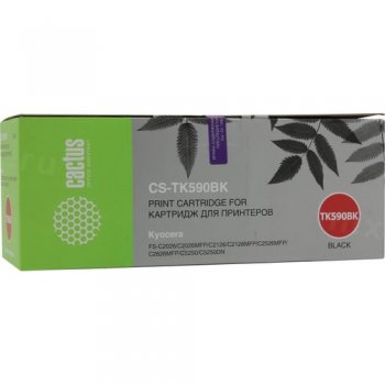 Картридж Cactus CS-TK590BK Black для Kyocera FS-C2026/2126/2526/2626/5250