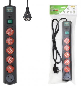 Сетевой фильтр Most LRG bag 3м (6 розеток) черный
