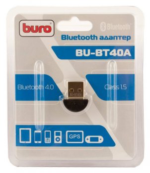 Адаптер Bluetooth Buro BU-BT40A BT4.0+EDR class 1.5 20м черный