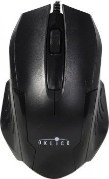 Мышь Oklick 255M черный оптическая (1200dpi) USB (2but)