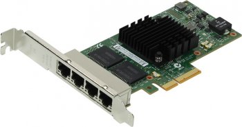 Сетевая карта внутренняя Intel <I350T4V2BLK> Ethernet Server Adapter I350-T4 V2 (OEM) PCI-Ex4 (4UTP 10/100/1000Mbps)