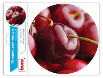 Коврик для мыши Buro BU-T60029 рисунок/вишня 200x200x1.5мм