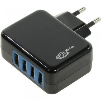 Зарядка USB-устройств KS-is Forji KS-288 USB (Вх. AC110-220V, Вых. DC5V, 21W, 4xUSB)