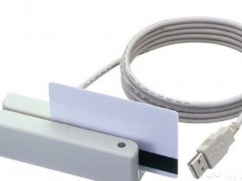 Считыватель/Ридер магнитных карт MSR213U-33 USB-HID Щелевой (1,2,3-я дорожки) со встроенным кабелем