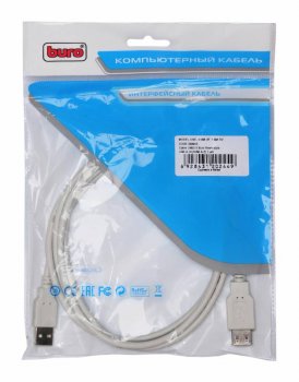 Кабель USB2.0 Buro Reversible USB A (m)/USB A (f) 1.8м