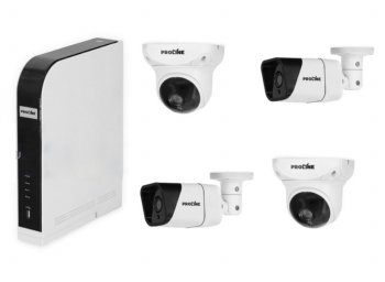 Комплект видеонаблюдения Proline SET-IP412PWDA5 (2 уличные, 2 купольные внутренние, видеорегистратор, без HDD)