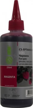 Чернила Cactus CS-EPT6643-250 пурпурный 250мл для Epson L100/L110/L120/L132/L200/L210/L222/L300/L312/L350/L355/L362/L366/L456/L550/L555/L566/L1300