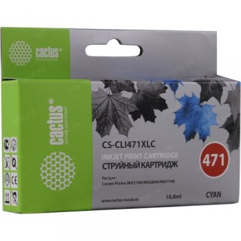 Картридж Cactus CS-CLI471XLC голубой для Canon TS5040/MG5740/MG6840/MG7740