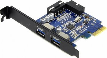 Контроллер Orico <PVU3-2O2I> (RTL) PCI-Ex1, USB3.0, 2 port-ext