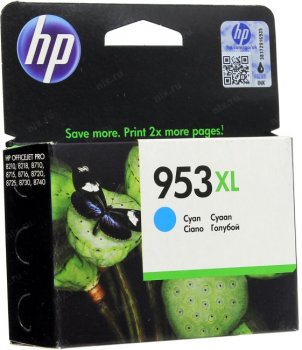 Картридж HP 953XL F6U16AE голубой (1450стр.) для OJP 8710/8715/8720/8730/8210/8725