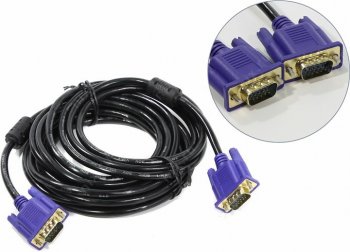 Кабель Exegate <EX138950RUS> монитор - SVGA card (15M -15M) 5м 2 фильтра