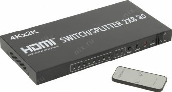 Переключатель + разветвитель видеосигнала Orient <HSP0208H> HDMI Splitter (2in -> 8out)