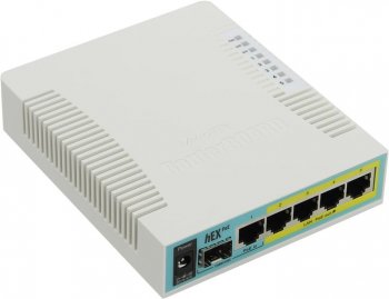 Маршрутизатор MikroTik <RB960PGS> RouterBOARD hEX PoE (4UTP 1000Mbps PoE, 1WAN, 1SFP, USB)
