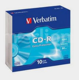 Диск CD-R Verbatim 700Mb 52x Slim case (10шт) (43415)