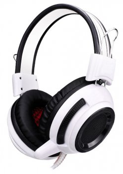 Наушники с микрофоном Оклик HS-G300 ARMAGEDDON белый/черный 2.2м мониторные оголовье (361558)