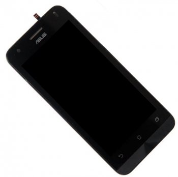 *Дисплей в сборе ZC451CG с тачскрином и передней панелью для Asus Zenfone C ZC451CG черный (б/у, с разбора, царапины)