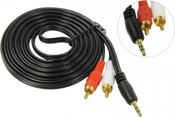 Кабель (аудио) Exegate <EX225929RU> Jack3.5-M --> 2RCA-M 3м