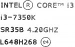 Процессор Intel Core i3-7350K 4.2 GHz/2core/SVGA HD Graphics 630/ 4Mb/60W/8 GT/s LGA1151
