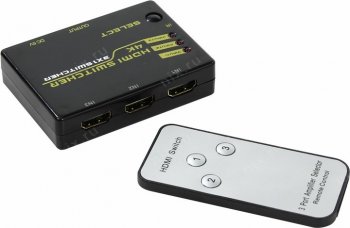 Переключатель видеосигнала Orient <HS0301H> HDMI Switcher (3in -> 1out, 1.4, ПДУ)