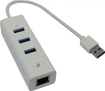 Сетевая карта внешняя TP-LINK <UE330> USB3.0 to Gigabit Ethernet Adapter (1000Mbps) + 3-Port USB3.0 Hub