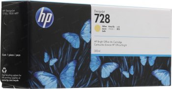 Картридж HP F9K15A ( 728) для DesignJet T730, T830. Жёлтый. 300 мл.