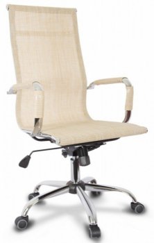 Кресло офисное COLLEGE XH-633A (CLG-619) Бежевый, сетка, крестовина/подлокотники-хром. металл, до 120кг, спинка	 64см, ширина 48см, глубина 47см