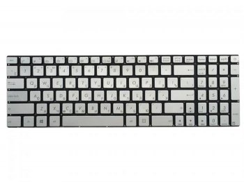 Клавиатура n551 [Asus n550] серебристая, без рамки, с подсветкой
