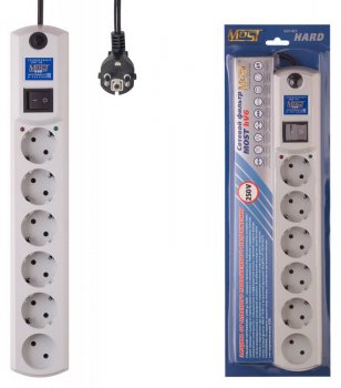 Сетевой фильтр Most HPw 2м (6 розеток) белый (коробка)