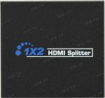 Разветвитель видеосигнала HDMI Orient HSP0102N, 1-&gt;2, HDMI 1.4/3D, HDTV1080p/1080i/720p, HDCP1.2, внешний БП-зарядник 1xUSB 5В/1A, метал.корпус