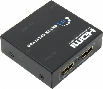 Разветвитель видеосигнала HDMI 4K Orient HSP0102HN, 1->2, HDMI 1.4/3D, UHDTV 4K(3840x2160)/HDTV1080p/1080i/720p, HDCP1.2, внешний БП-зарядник 1xUSB 5В
