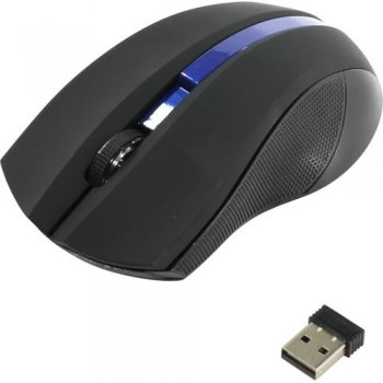 Мышь беспроводная OKLICK Wireless Optical Mouse <615MW> <Black&Blue> 1000dpi (RTL) USB 3btn+Roll <412862>