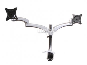 Кронштейн для мониторов Cactus CS-VM-FE124D-AL серебристый 15"-27" макс.8кг настольный поворот и наклон