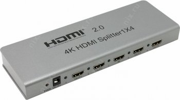 Разветвитель видеосигнала Orient <HSP0104H-2.0> HDMI Splitter (1in -> 4out, 2.0) + б.п.