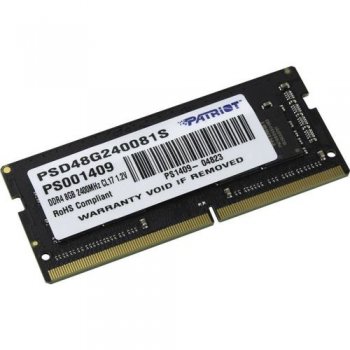 Оперативная память для ноутбуков 8Gb 2400MHz Patriot PSD48G240081S RTL PC4-19200 CL17 SO-DIMM 260-pin 1.2В single rank Ret