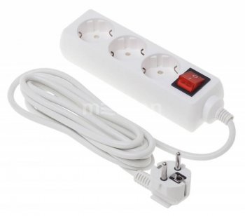 Сетевой фильтр Buro BU-PS3.3/W 3м (3 розетки) белый (пакет ПЭ)