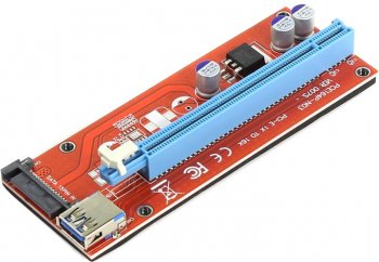 Райзер-карта <PCE164P-N03 Ver007S> PCI-Ex1 M --> PCI-Ex16 F