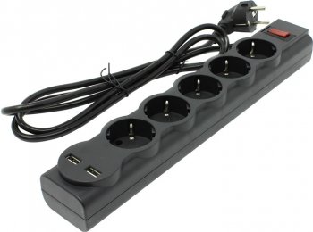 Сетевой фильтр Defender DFS 751 <1.8м> (5 розеток, 2xUSB) <99751>