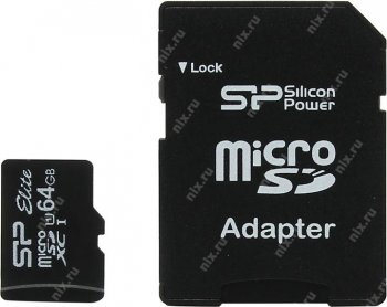 Карта памяти microSDXC 64Gb Class10 Silicon Power SP064GBSTXBU1V10SP w/o adapter