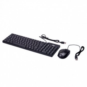 Комплект клавиатура + мышь Ritmix RKC-010 Black, Кл: 102; мышь: 800 DPI, 2 кнопки + колесо, Цвет: черный; USB