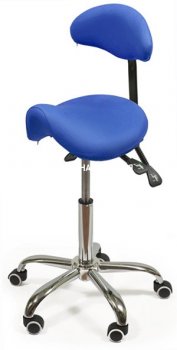 Кресло-седло Smartstool (седло со спинкой и газлифтом) S03B (Синий) с подставкой для ног Smartstool Foot-Ring(397380)