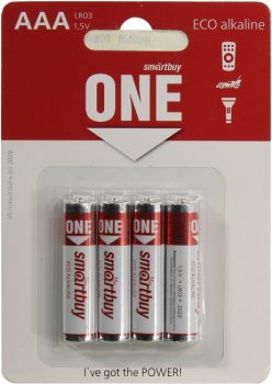 Батарейка Smartbuy SOBA-3A04B-Eco, Size"AAA", 1.5V, щелочной (alkaline) <уп. 4 шт>